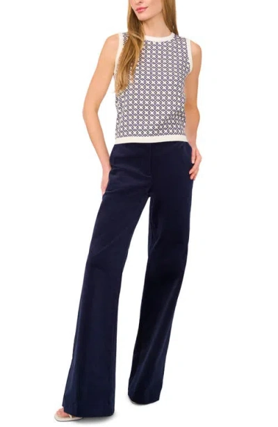 Ted Baker Geo Print Mixed Media Tank In Blue