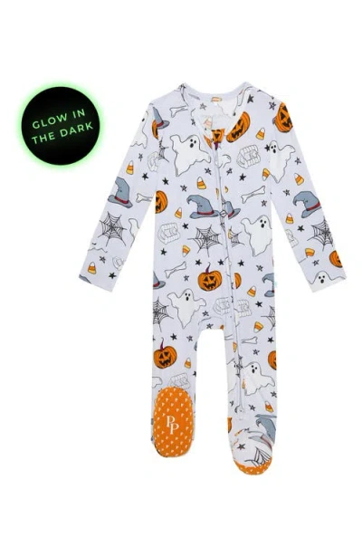 Posh Peanut Fitted Zip Footie In Gray