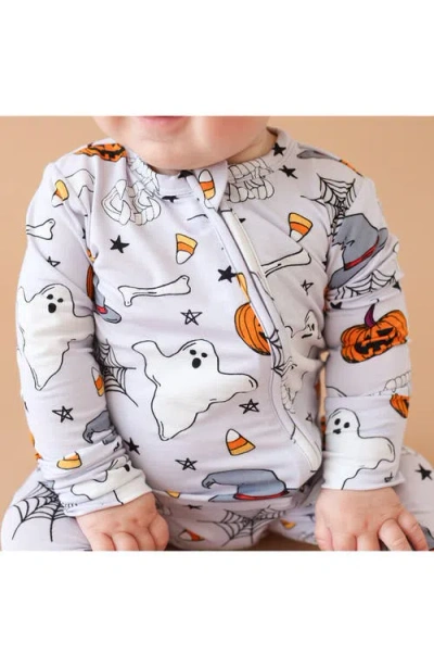 Posh Peanut Fitted Zip Footie In Gray