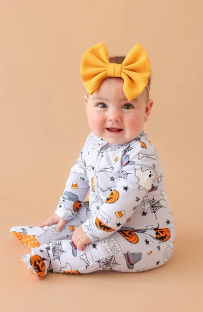 Posh Peanut Fitted Zip Footie In Gray