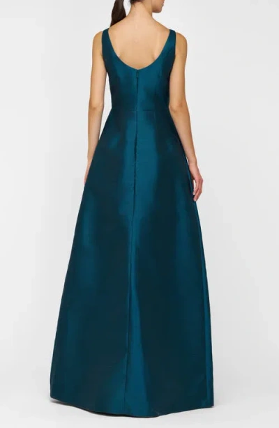 Kay Unger Giselle Embellished A-line Evening Gown In Blue