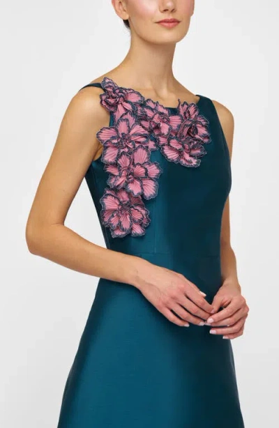 Kay Unger Giselle Embellished A-line Evening Gown In Blue