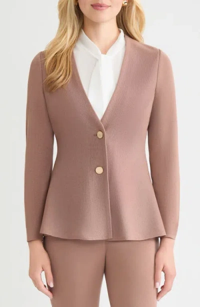 Misook Tailored Knit Jacket In Neutral