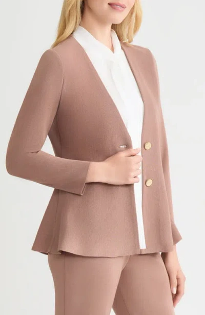 Misook Tailored Knit Jacket In Neutral