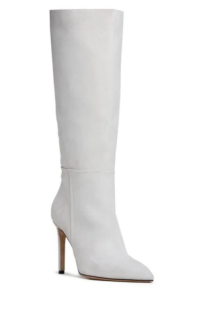 Beautiisoles Yara Pointed Toe Knee High Boot In White