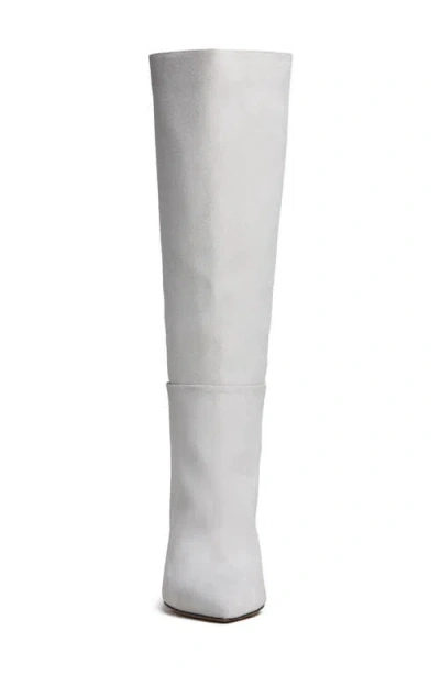 Beautiisoles Yara Pointed Toe Knee High Boot In White