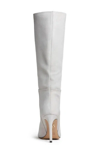 Beautiisoles Yara Pointed Toe Knee High Boot In White