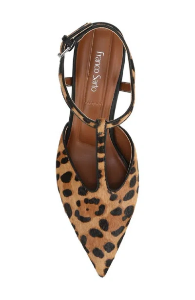 Franco Sarto Women's Ovett Pointed Toe Strappy Shoes In Animal Print