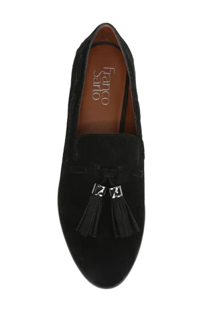 Franco Sarto Women's Hartlie Round Toe Low Profile Tassel Loafers In Black