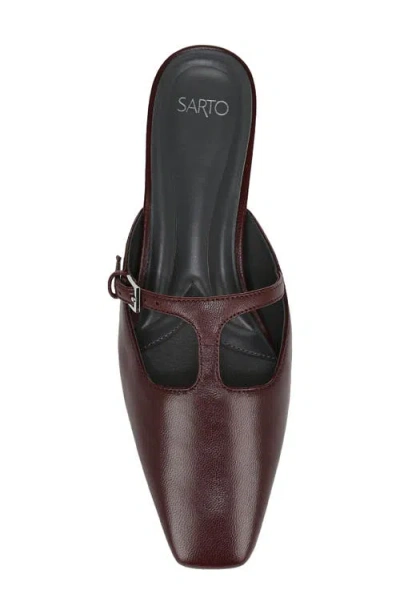 Sarto By Franco Sarto Dorthea T-strap Mule In Burgundy