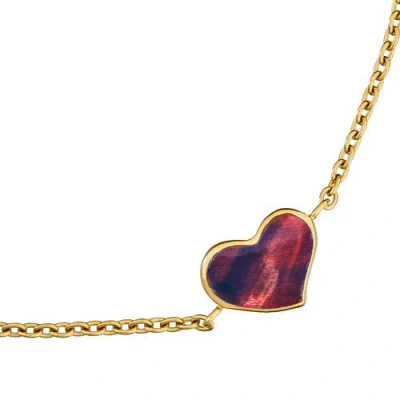 Jan Leslie Heart Bracelet Set In Sterling Silver With 18k Gold Overlay In Gold