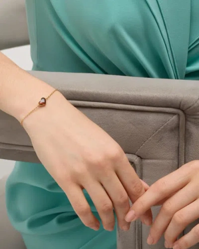 Jan Leslie Heart Bracelet Set In Sterling Silver With 18k Gold Overlay In Gold