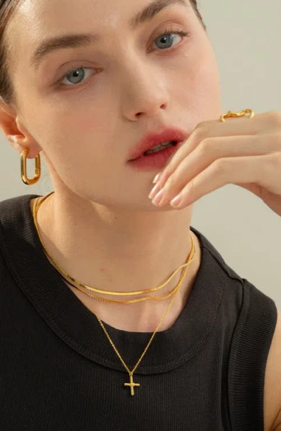 Bearfruit Jewelry Breena Two Irregular Shaped Statement Open Ring In Gold