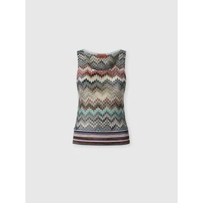 Missoni Sleeveless Top In Viscose With Zigzag Pattern In Multi
