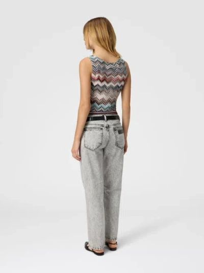 Missoni Sleeveless Top In Viscose With Zigzag Pattern In Multi
