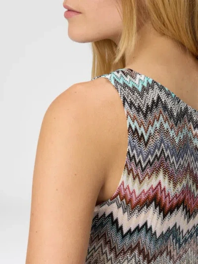 Missoni Sleeveless Top In Viscose With Zigzag Pattern In Multi