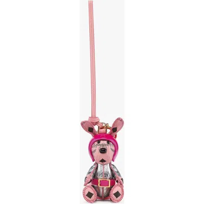 Mcm Aren Space Rabbit Charm In Visetos In Pink