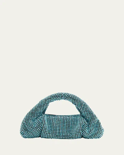 Stuart Weitzman The Moda Mini Shine Crystal Top-handle Bag In Blue
