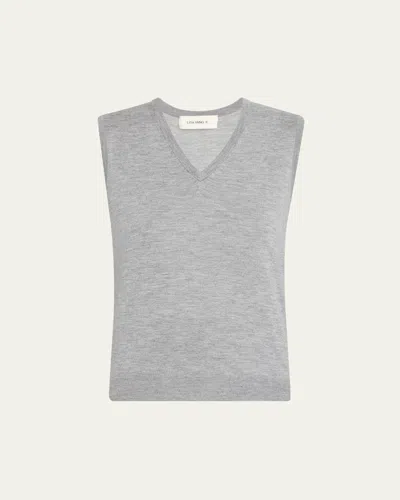 Lisa Yang Lauri Sleeveless Cashmere Top In Gray