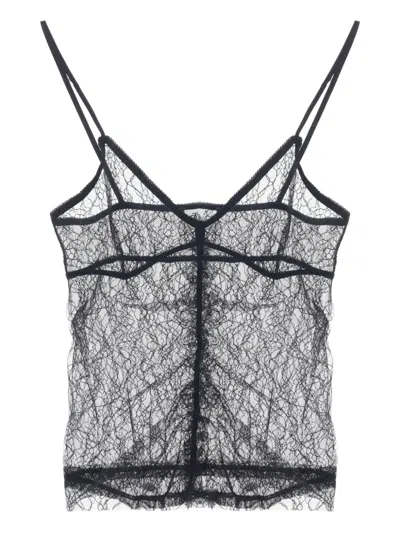 The Garment Lace-trimmed Top In Black