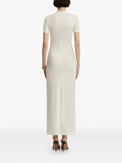 Oscar De La Renta Placed Fern Print Jersey T-shirt Dress In White