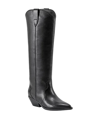 Marc Fisher Ltd Women's Ander Leather Western Boot In Black