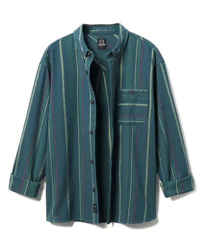 Junk Food Clothing Unisex Stripe Flannel Shirt In Green