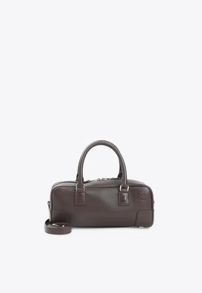 Loewe Structured Rectangular Handbag In Premium Calfskin Leather In Brown