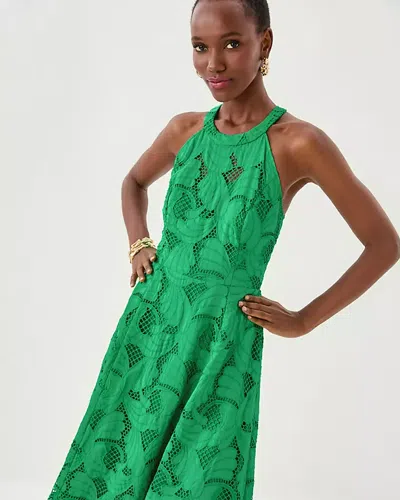 Lilly Pulitzer Denise Lace Halter Midi Dress In Green
