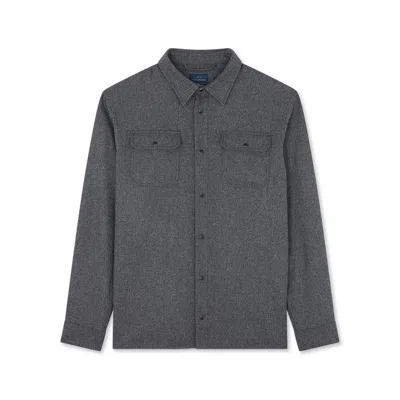 Paul & Shark Wool Blend Overshirt In Gray