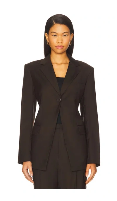 Helmut Lang Cut Away Blazer In Brown
