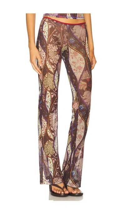 Siedres Floral-pattern Flared Trousers In Multi