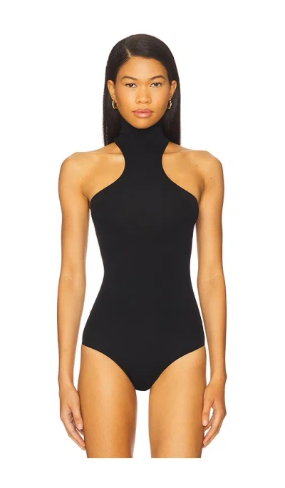 Commando Ballet Racer Turtleneck Microfiber Bodysuit In Black