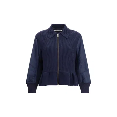 Undercover Bomber Jacket With Wool Inserts In Blue