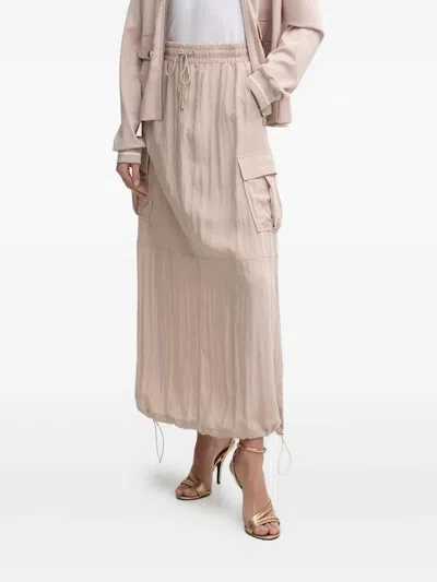 Liu •jo Drawstring-waist Cargo Skirt In Neutral