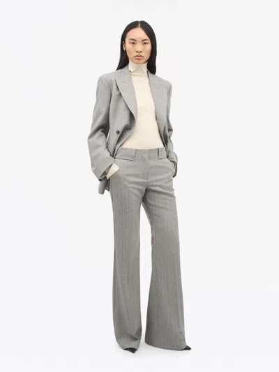 Tiger Of Sweden Juli Bootcut Wool Trousers In Gray