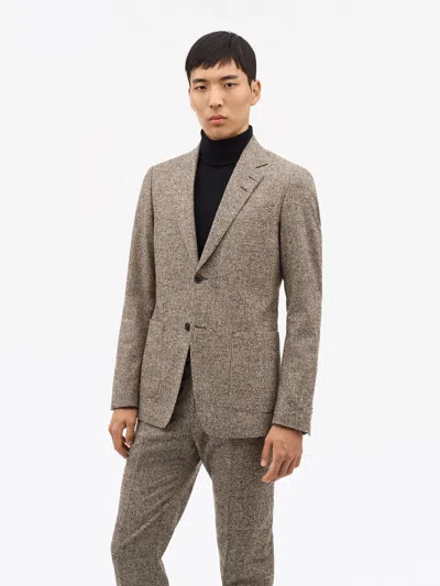 Tiger Of Sweden Justin P Slim-fit Wool Jacket In Brown