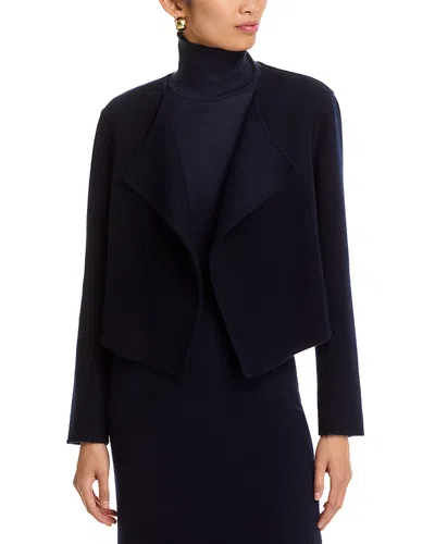 Lafayette 148 Foldover-front Double-face Wool-cashmere Jacket In Black