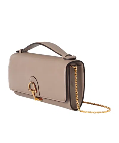 Gucci Leather Rectangular Clutch Top Handle In Brown
