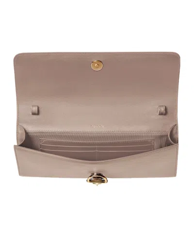 Gucci Leather Rectangular Clutch Top Handle In Brown