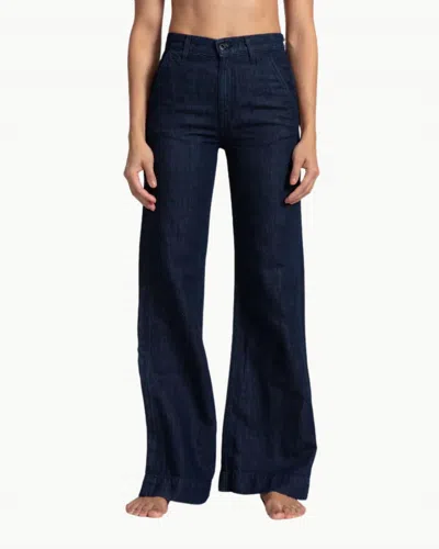 Askk Ny Denim Trouser In Indigo Linen In Blue