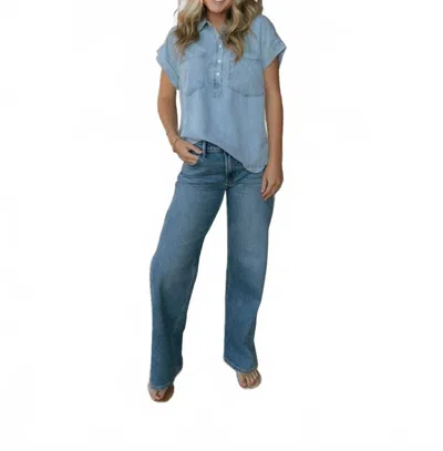 Jbd High Rise Full Length Straight Jeans In Denim In Blue