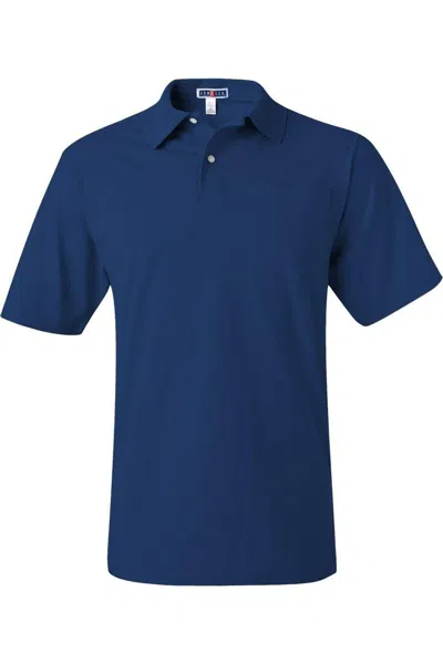 Jerzees Spotshield 50/50 Polo With Pocket In Blue
