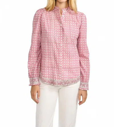 Marea Charlie Long Sleeve Shirt In Lavender Thistle In Pink