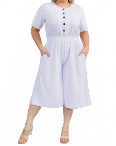 Karen T Design Button Down Capri Jumpsuit Romper In White In White