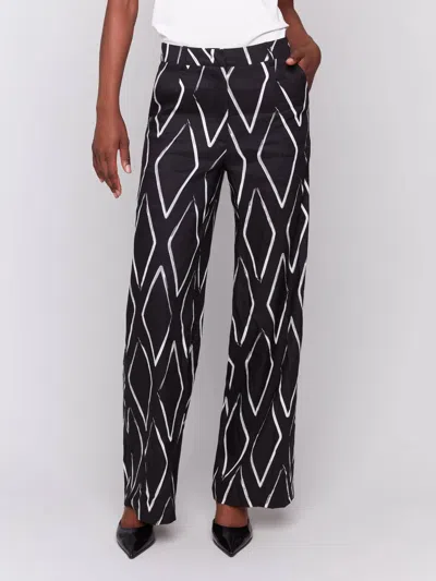 Charlie B Printed Pleated Pocket Pant In Geometric In Multi