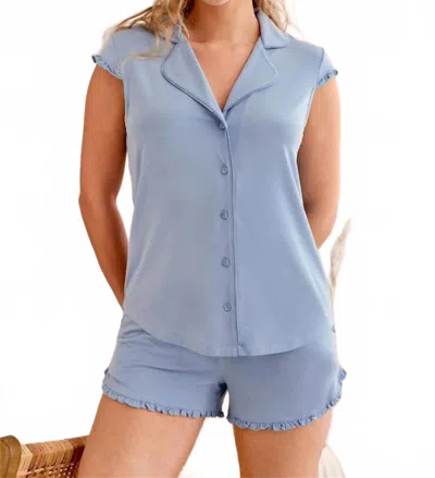 Fleur't Shortie Pj Set In Bluebell In Blue
