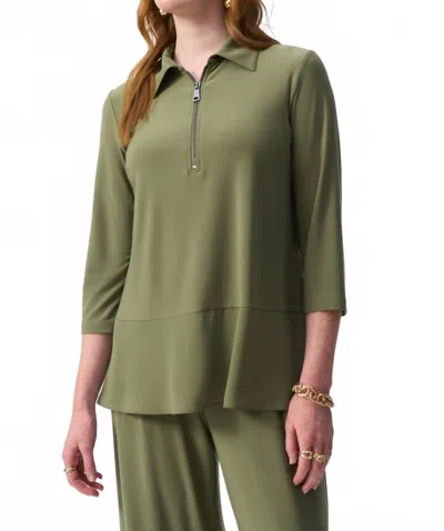 Joseph Ribkoff Silky Knit Straight Tunic Top In Green In Green