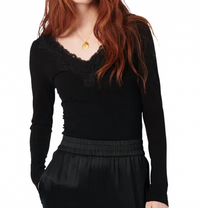 Cami Nyc Women's Rooney Long Sleeve Rib Knit Top In Black In Black