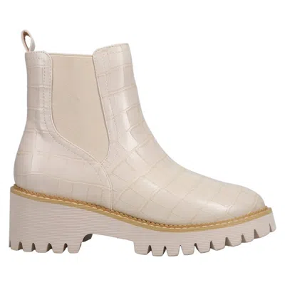 Corkys Footwear Women's Whatever Embossed Round Toe Chelsea Ankle Boots In Ivory Croco In Multi